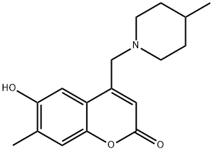 6-hydroxy-7-methyl-4-[(4-methylpiperidin-1-yl)methyl]-2H-chromen-2-one 结构式