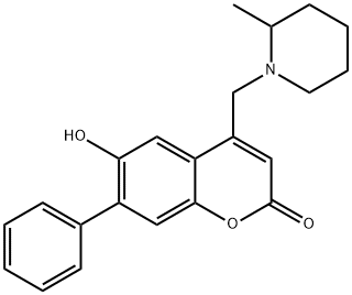 6-hydroxy-4-[(2-methylpiperidin-1-yl)methyl]-7-phenyl-2H-chromen-2-one 结构式