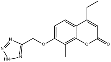 4-ethyl-8-methyl-7-(1H-tetrazol-5-ylmethoxy)-2H-chromen-2-one 结构式