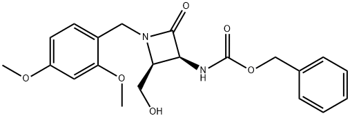 benzyl((2S,3S)-1-(2,4-dimethoxybenzyl)-2-(hydroxymethyl)-4-oxoazetidin-3-yl)carbamate 结构式