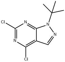 1-叔丁基-4,6-二氯-1H-吡唑并[3,4-D]嘧啶 结构式