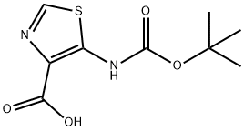 5-((叔丁氧羰基)氨基)噻唑-4-羧酸 结构式