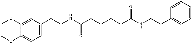 N1-(3,4-二甲氧基苯乙基)-N6-PHENETHYLADIPAMIDE 结构式