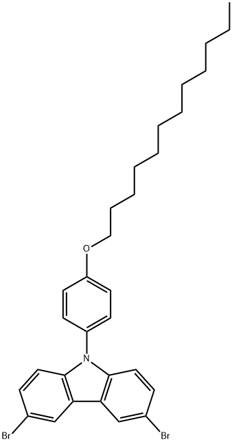 3,6-二溴-9-(4-十二烷氧基苯基)-9H-咔唑 结构式