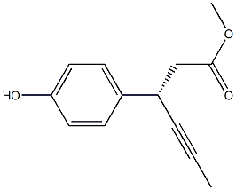 (3S)-3-(4-Hydroxy-phenyl)-hex-4-ynoic acid methyl ester 结构式