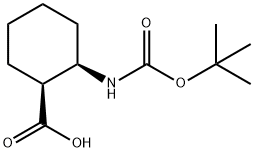 (1S,2R)-2-叔丁氧羰基氨基-环己烷甲酸 结构式