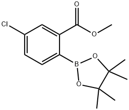 5-氯-2-(4,4,5,5-四甲基-1,3,2-二氧杂硼杂环戊烷-2-基)苯甲酸甲酯 结构式