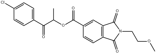 1-(4-chlorophenyl)-1-oxopropan-2-yl 2-(2-methoxyethyl)-1,3-dioxoisoindoline-5-carboxylate 结构式