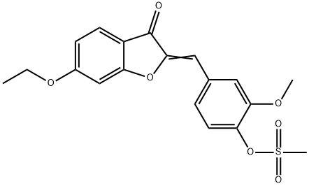 4-[(6-ethoxy-3-oxo-1-benzofuran-2(3H)-ylidene)methyl]-2-methoxyphenyl methanesulfonate 结构式