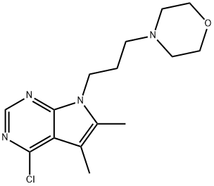 4-(3-(4-Chloro-5,6-dimethyl-7H-pyrrolo[2,3-d]pyrimidin-7-yl)propyl)morpholine 结构式