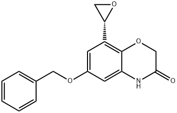 8-(2R)-环氧乙烷基-6-(苄氧基)-2H-1,4-苯并恶嗪-3(4H)-酮 结构式