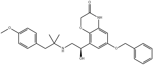 8-[(1R)-1-羟基-2-[[2-(4-甲氧基苯基)-1,1-二甲基乙基]氨基]乙基]-6-(苄氧基)-2H-1,4-苯并恶嗪-3(4H)-酮 结构式