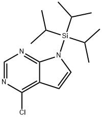 4-氯-7-(三异丙基硅基)-7H-吡咯并[2,3-D]嘧啶 结构式