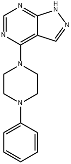 4-(4-phenylpiperazin-1-yl)-2H-pyrazolo[3,4-d]pyrimidine 结构式
