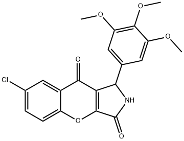 7-chloro-1-(3,4,5-trimethoxyphenyl)-1,2-dihydrochromeno[2,3-c]pyrrole-3,9-dione 结构式