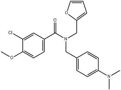 3-chloro-N-[4-(dimethylamino)benzyl]-N-(2-furylmethyl)-4-methoxybenzamide 结构式