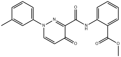 methyl 2-({[1-(3-methylphenyl)-4-oxo-1,4-dihydro-3-pyridazinyl]carbonyl}amino)benzoate 结构式