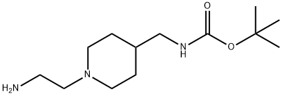 N-[(1-(2-氨基乙基)哌啶-4-基)甲基]氨基甲酸叔丁酯 结构式