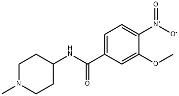 3-methoxy-N-(1-methylpiperidin-4-yl)-4-nitrobenzamide 结构式