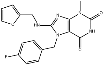 7-(4-fluorobenzyl)-8-[(furan-2-ylmethyl)amino]-3-methyl-3,7-dihydro-1H-purine-2,6-dione 结构式