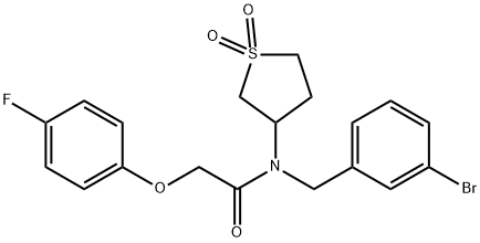 N-(3-bromobenzyl)-N-(1,1-dioxidotetrahydro-3-thienyl)-2-(4-fluorophenoxy)acetamide 结构式