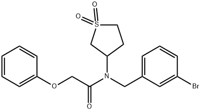 N-(3-bromobenzyl)-N-(1,1-dioxidotetrahydro-3-thienyl)-2-phenoxyacetamide 结构式