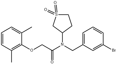 N-(3-bromobenzyl)-2-(2,6-dimethylphenoxy)-N-(1,1-dioxidotetrahydro-3-thienyl)acetamide 结构式