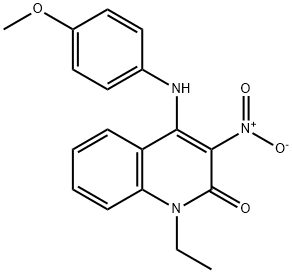 1-ethyl-4-[(4-methoxyphenyl)amino]-3-nitroquinolin-2(1H)-one 结构式