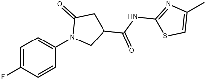 1-(4-fluorophenyl)-N-(4-methyl-1,3-thiazol-2-yl)-5-oxopyrrolidine-3-carboxamide 结构式