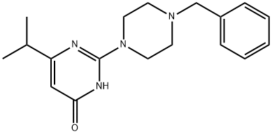 2-(4-benzyl-1-piperazinyl)-6-isopropyl-4(3H)-pyrimidinone 结构式