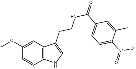 N-[2-(5-methoxy-1H-indol-3-yl)ethyl]-3-methyl-4-nitrobenzamide 结构式