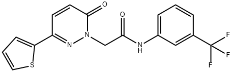 2-[6-oxo-3-(thiophen-2-yl)pyridazin-1(6H)-yl]-N-[3-(trifluoromethyl)phenyl]acetamide 结构式