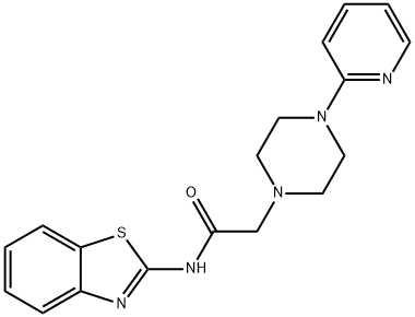 N-(1,3-benzothiazol-2-yl)-2-[4-(2-pyridinyl)-1-piperazinyl]acetamide 结构式