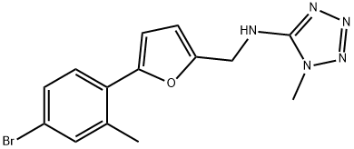 N-{[5-(4-bromo-2-methylphenyl)furan-2-yl]methyl}-1-methyl-1H-tetrazol-5-amine 结构式