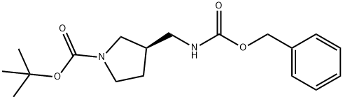 tert-butyl (3R)-3-({[(benzyloxy)carbonyl]amino}methyl)pyrrolidine-1-carboxylate 结构式