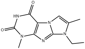 1-Ethyl-2,7-dimethyl-1H,7H-1,3a,5,7,8-pentaaza-cyclopenta[a]indene-4,6-dione 结构式