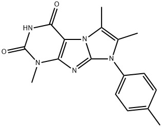 2,3,7-Trimethyl-1-p-tolyl-1H,7H-1,3a,5,7,8-pentaaza-cyclopenta[a]indene-4,6-dione 结构式