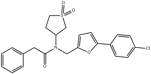 N-{[5-(4-chlorophenyl)-2-furyl]methyl}-N-(1,1-dioxidotetrahydro-3-thienyl)-2-phenylacetamide 结构式