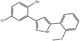 4-chloro-2-[5-(2-methoxyphenyl)-1H-pyrazol-3-yl]phenol 结构式