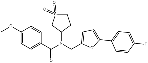 N-(1,1-dioxidotetrahydro-3-thienyl)-N-{[5-(4-fluorophenyl)-2-furyl]methyl}-4-methoxybenzamide 结构式