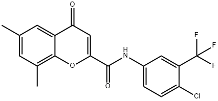 N-[4-chloro-3-(trifluoromethyl)phenyl]-6,8-dimethyl-4-oxo-4H-chromene-2-carboxamide 结构式