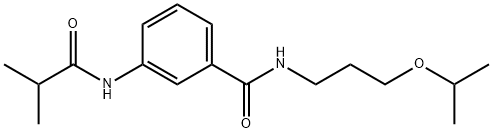 3-[(2-methylpropanoyl)amino]-N-[3-(propan-2-yloxy)propyl]benzamide 结构式