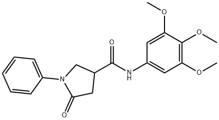 5-oxo-1-phenyl-N-(3,4,5-trimethoxyphenyl)pyrrolidine-3-carboxamide 结构式