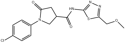 1-(4-chlorophenyl)-N-[5-(methoxymethyl)-1,3,4-thiadiazol-2-yl]-5-oxopyrrolidine-3-carboxamide 结构式