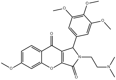 2-[2-(dimethylamino)ethyl]-6-methoxy-1-(3,4,5-trimethoxyphenyl)-1,2-dihydrochromeno[2,3-c]pyrrole-3,9-dione 结构式