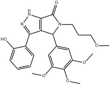 3-(2-hydroxyphenyl)-5-(3-methoxypropyl)-4-(3,4,5-trimethoxyphenyl)-4,5-dihydropyrrolo[3,4-c]pyrazol-6(1H)-one 结构式