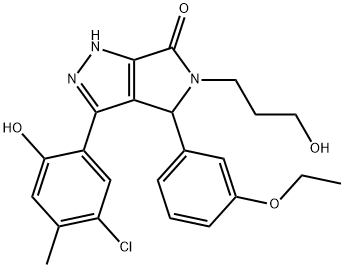 3-(5-chloro-2-hydroxy-4-methylphenyl)-4-(3-ethoxyphenyl)-5-(3-hydroxypropyl)-4,5-dihydropyrrolo[3,4-c]pyrazol-6(2H)-one 结构式