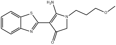 5-Amino-4-benzothiazol-2-yl-1-(3-methoxy-propyl)-1,2-dihydro-pyrrol-3-one 结构式