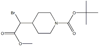 tert-butyl 4-(1-bromo-2-methoxy-2-oxoethyl)piperidine-1-carboxylate 结构式
