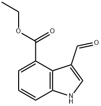 4-甲酸乙酯吲哚-3-甲醛 结构式